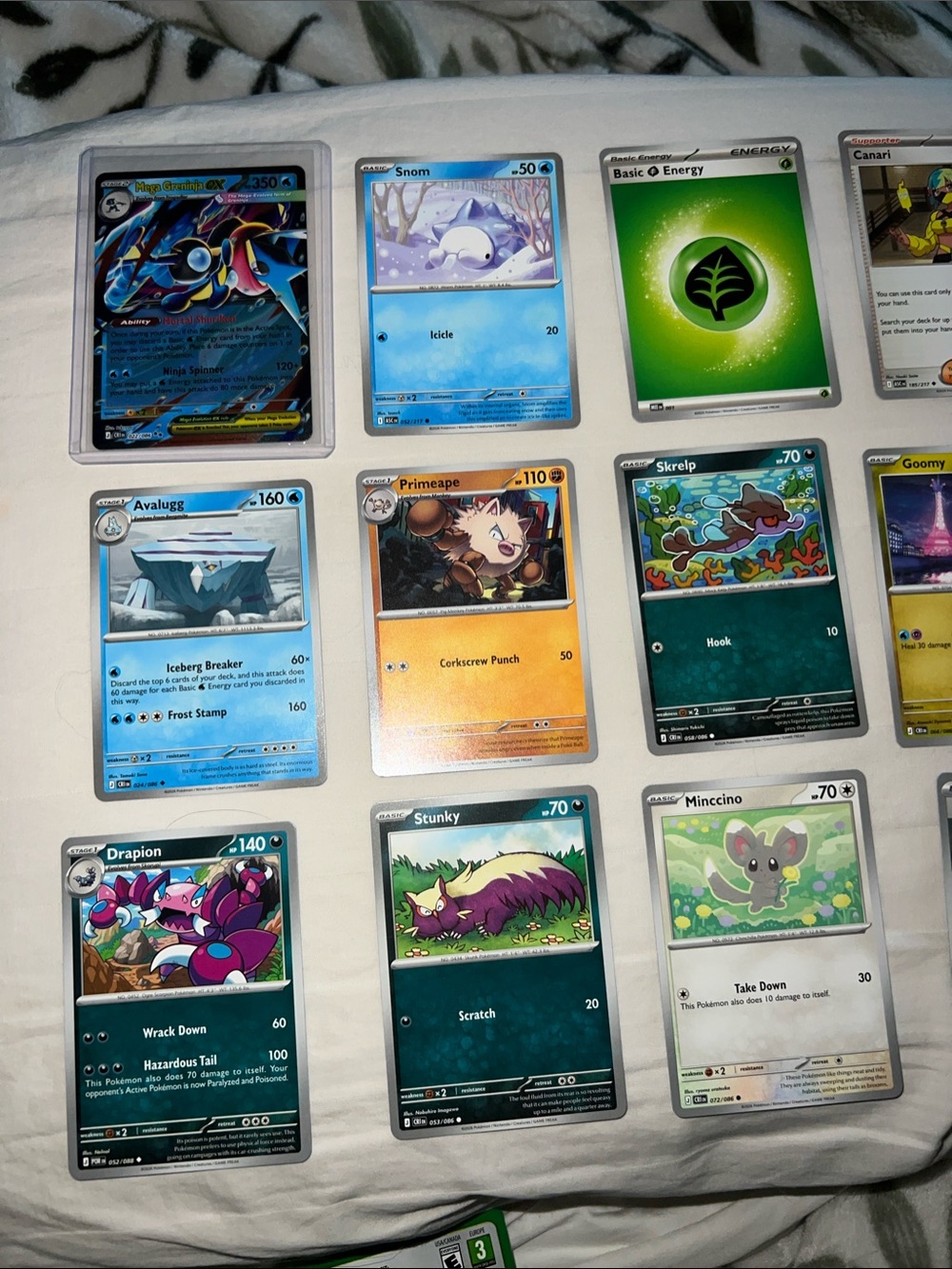 Pokemon Trading Cards - Blue, Green, Yellow, Black